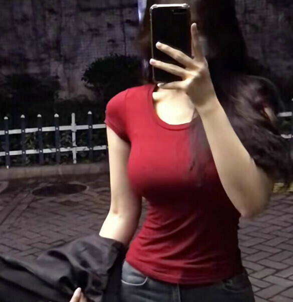 熱推正肩短袖T恤（紅色）（尺碼：XL碼）