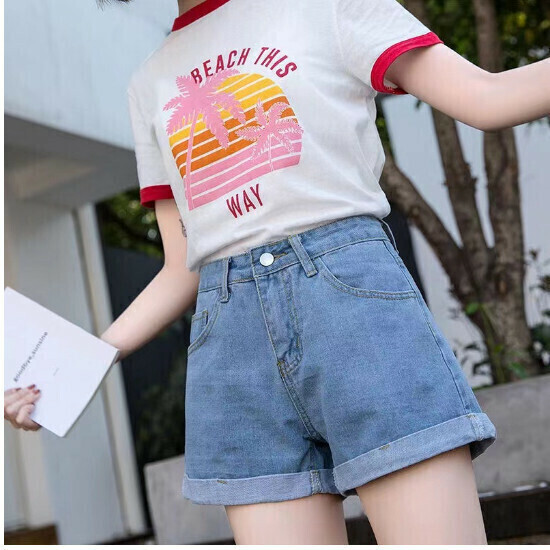 Denim Shorts [Light Blue] Size [3XL]