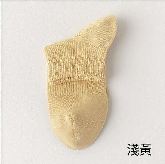 爆款女款短筒襪網眼透氣襪子（淺黃色）