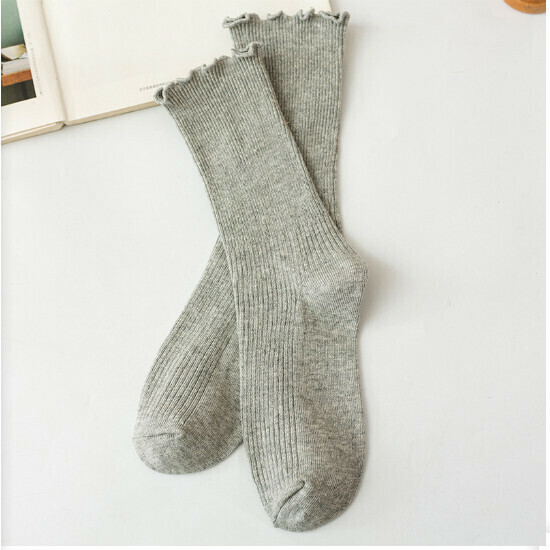 Autumn and winter thin women's pile socks boots stockings (light gray)
