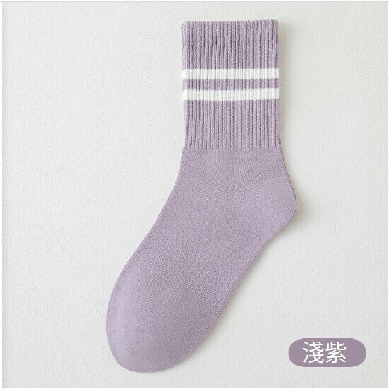 熱推女款四季中筒春秋款長襪子（淺紫）