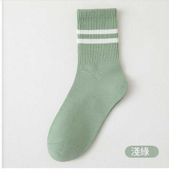 熱推女款四季中筒春秋款長襪子（淺綠色）
