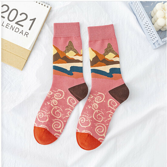 Men's and women's colored long socks (model 8)