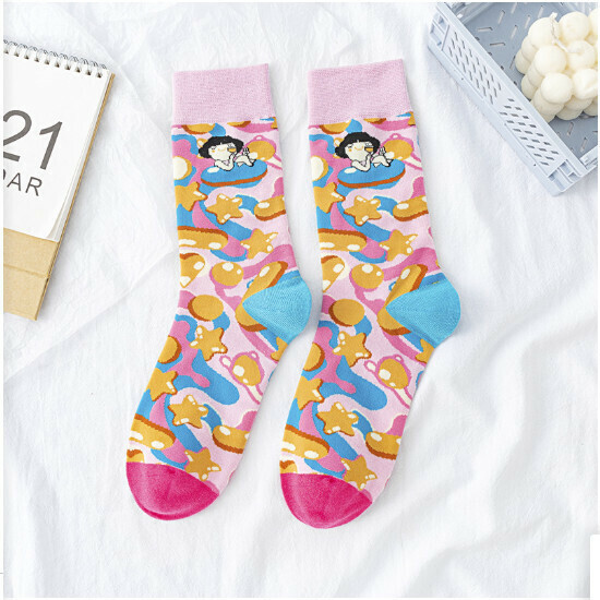 Men's and women's colored long socks (model 1)