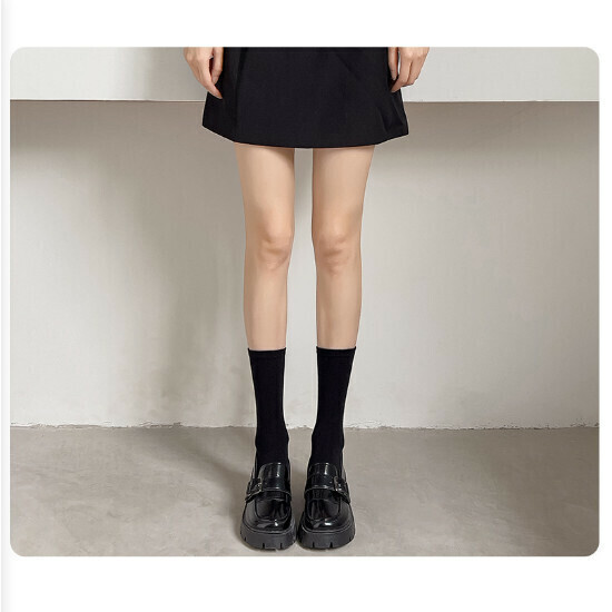 Skinny Leg Women's Thin Over-the-Knee Calf Socks (Mid Black)