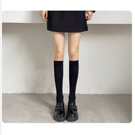 Skinny leg women's thin over-the-knee calf socks (calf black)