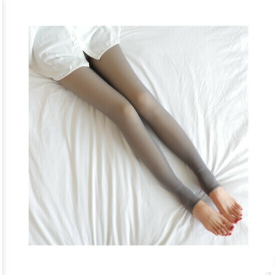 Stewardess thickened velvet leggings (gray translucent [stepping on feet] 220 grams of velvet thickening)