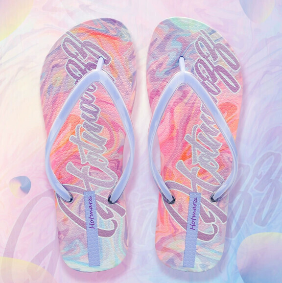 Casual flip-flop beach slippers (size 36 light purple)