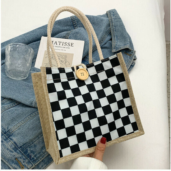 Linen hand-carried linen bag (black)