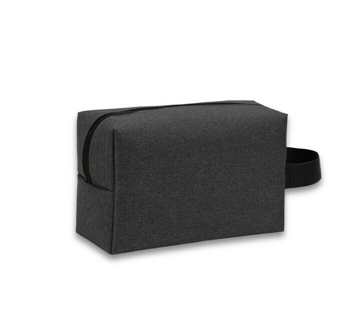 Waterproof Oxford Toiletries Cosmetic Organizer Bag (Black, Medium)