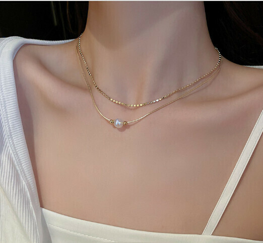 Pearl chain multi-layer clavicle chain (mermaid Ji pearl multi-layer clavicle chain)