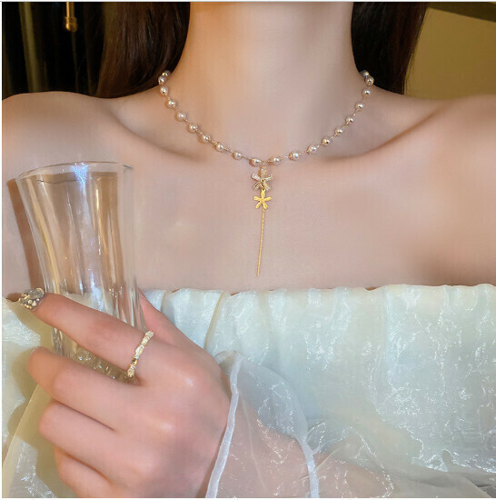 Temperament Versatile Clavicle Necklace (52# Necklace - Golden Flower Tassel)