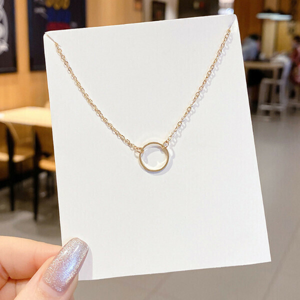 Simple necklace clavicle chain simple pendant [11# a ring pendant - gold]