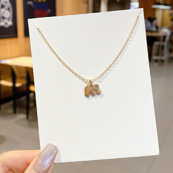 Simple necklace Clavicle chain simple pendant [2# elephant pendant - gold]