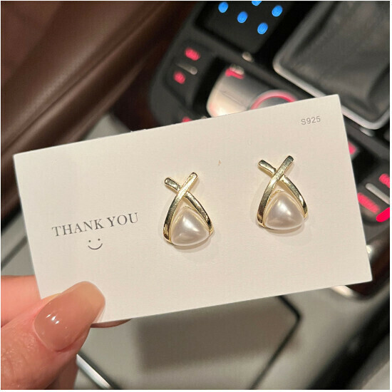 Women's Flower Pearl Earrings (Q4-Silver Needle Gold)
