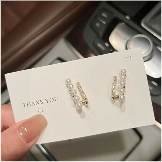 Women's Flower Pearl Earrings (Q63-Silver Needle Gold)