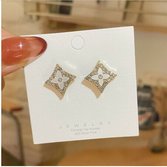 Women's Fashion Earrings Simple Earrings (E3009-Gold Silver Needle)