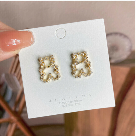 Women's Fashion Earrings Simple Earrings (E2027-Gold Silver Needle)