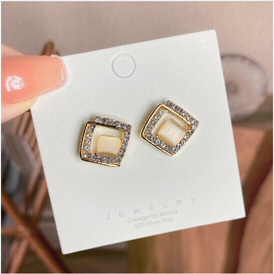 Women's Fashion Earrings Simple Earrings (E2008-Gold Silver Needle)