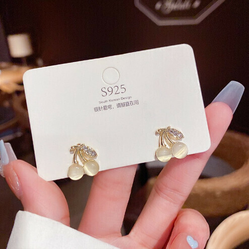 Sweet temperament small fragrance earrings [E0014 Silver needle]