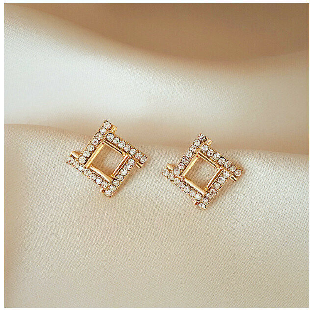 Fashion Pop Earrings (88# Square Gold)