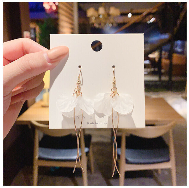Fashion Pop Earrings (32# Transparent Flower Tassel Earrings)