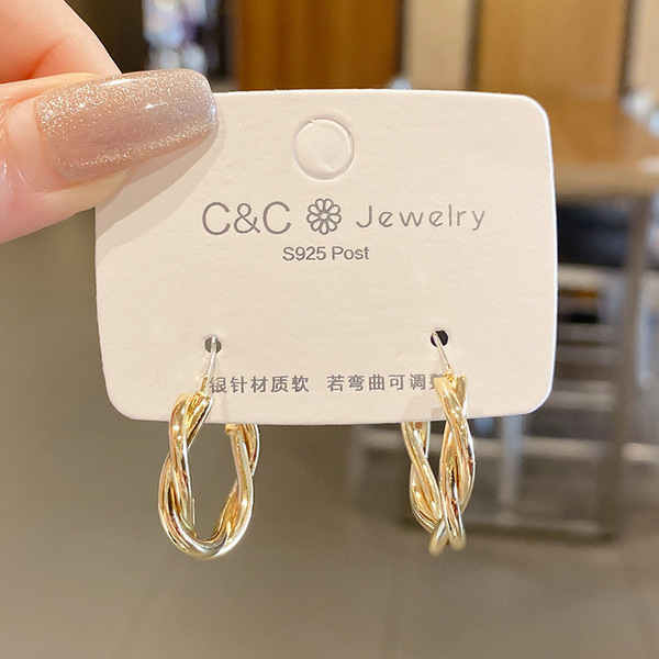 Fashion Pop Earrings [43# Twist Earrings - Silver Needle]