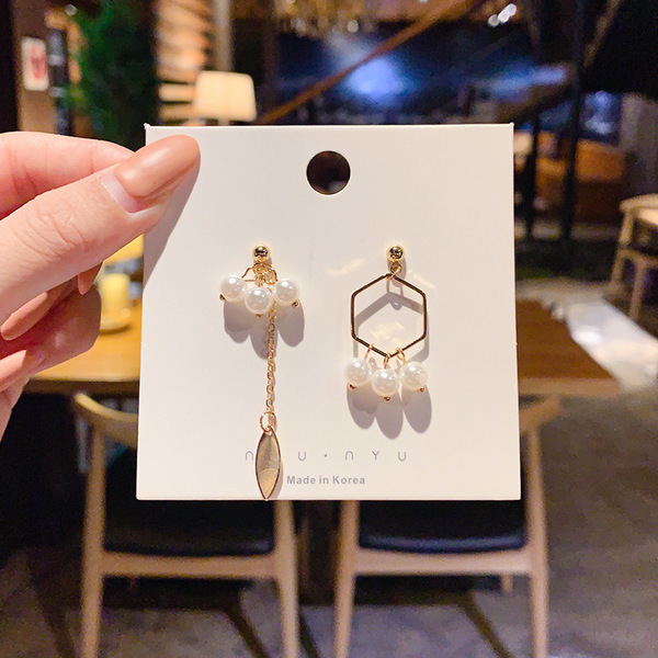 Fashion Pop Earrings [93# Asymmetrical Pearl]