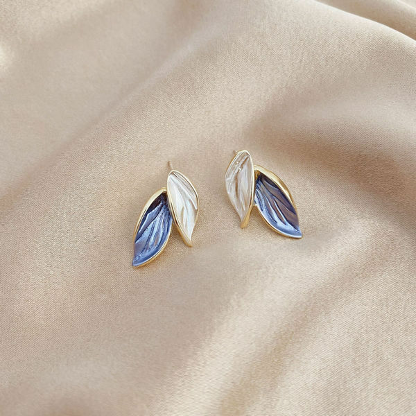 Fashion and popular earrings [18# leaf earrings - silver needle]