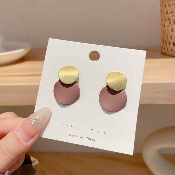 925 Silver Pin Fashion Earrings (122# Large and Small Discs-Silver Pinner)