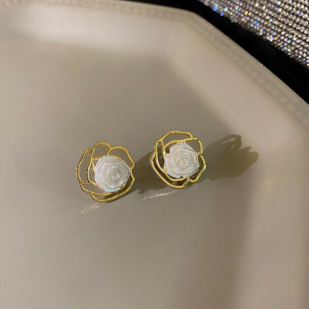 熱賣法式時尚耳環耳釘耳墜耳飾（12#玫瑰花款）