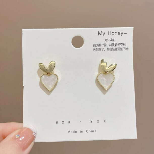 French Fashion Earrings Stud Earrings Earrings Earrings (41# Double Heart)