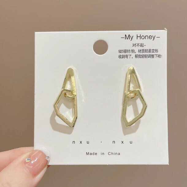 熱賣法式時尚耳環耳釘耳墜耳飾（49#菱形鎖鏈）