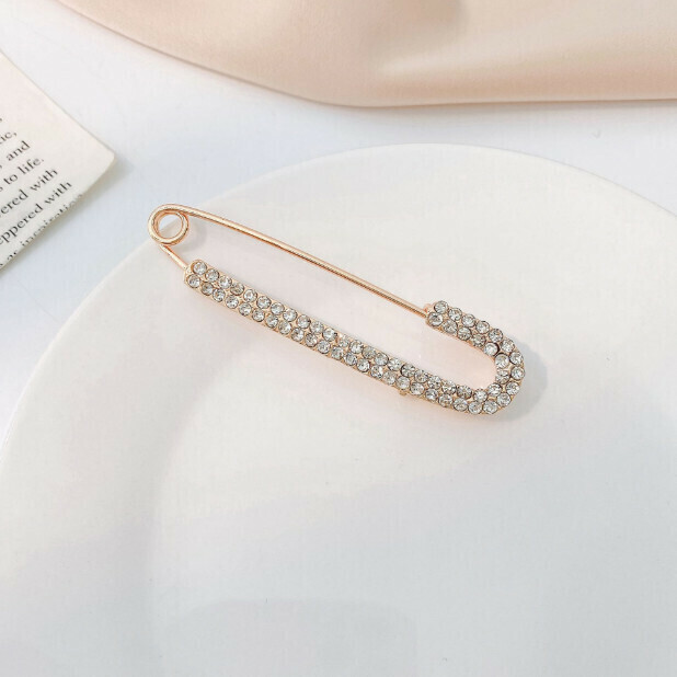 Tighten the waistband of the pants, adjust the waist, fix the clothes, pins, brooches (9# double row gold)