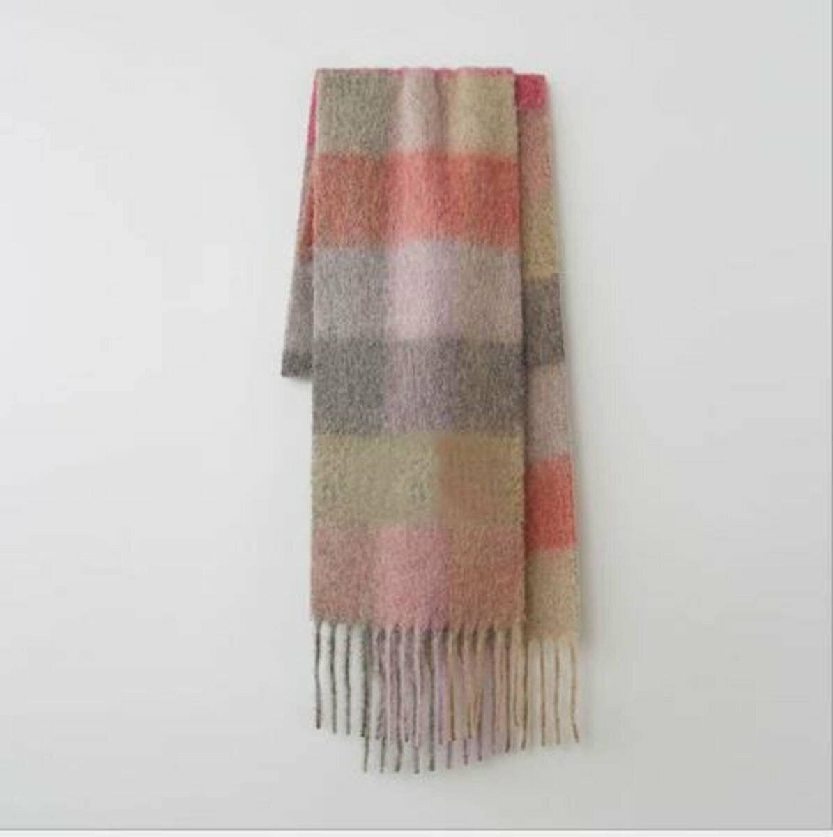 Imitation cashmere scarf neck scarf shawl (fence - pink) (size 35X250cm)