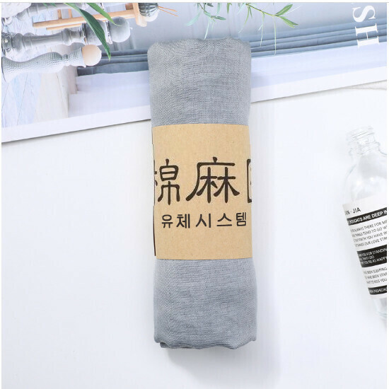 Cotton and linen scarf shawl monochrome scarf (No. 4 light gray)