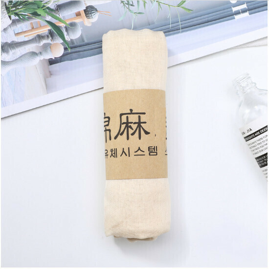Cotton and linen scarf shawl monochrome scarf (No. 7 off-white)