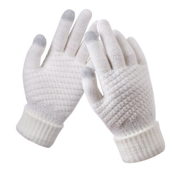 Women's Winter Anti Slip Warm Gloves Hand Socks (White)