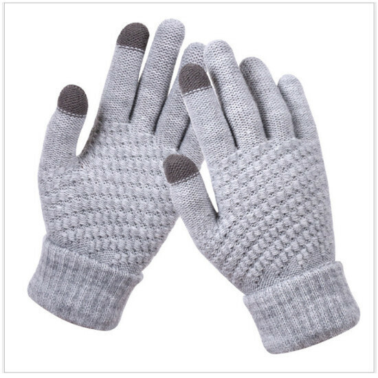 Women's Winter Anti Slip Warm Gloves Hand Socks (Grey)