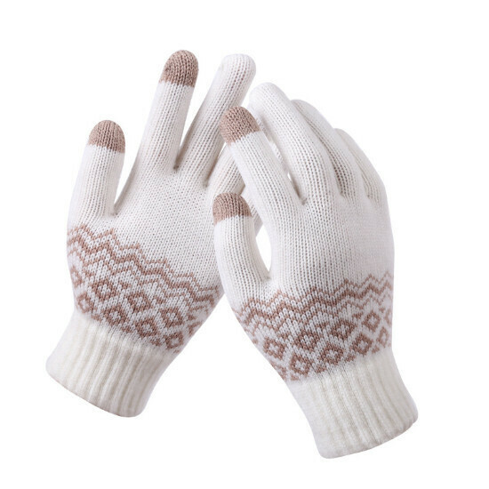 Warm thickened adult glove hand socks (white)
