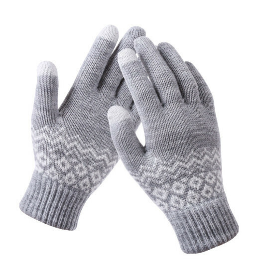 Warm thickened adult glove hand socks (gray)