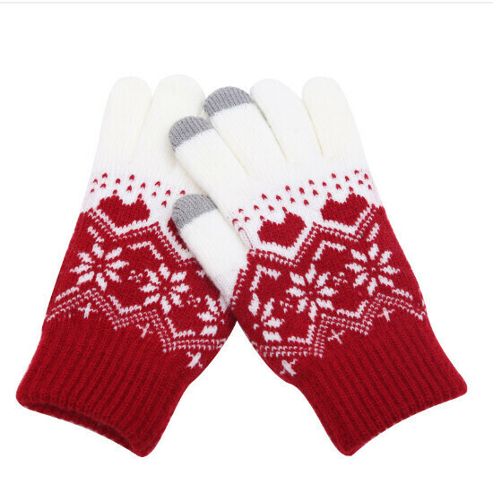 Women's Warm Gloves Hand Socks (Red)