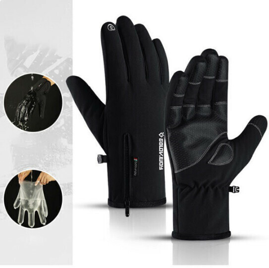 Outdoor Waterproof Touch Screen Velvet Warm Gloves (XL Extra Thick Waterproof Bag: Black)