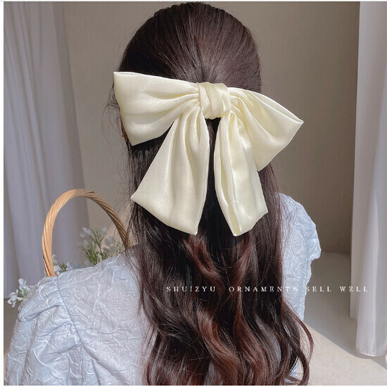 Big bow tiara hairpin hairpin hairband (beige without tag)