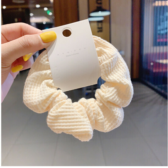 Pig large intestine ring hair ring wild cloth fat intestine head rope hair ornament (3# beige)
