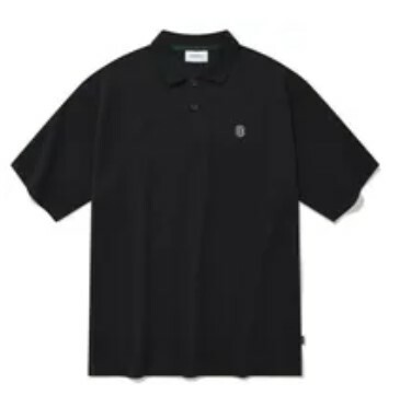 [S] COVERNAT POLO SHIRT C LOGO WAPPEN COOL PIQUE,BLACK, CO2202ST21BK (SCN39)