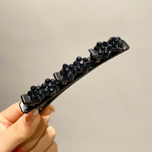 激抵編髮髮夾 劉海側邊髮卡 頭飾 髮飾（顏色：18#漸變黑藍）