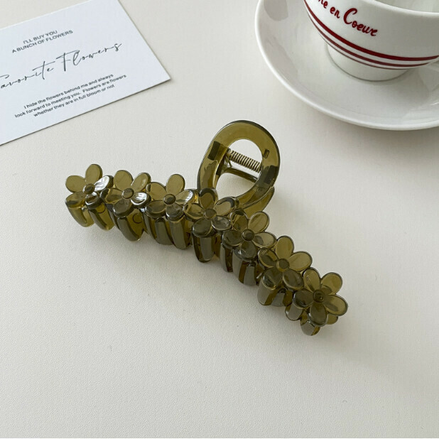 Large Gripper Shark Clip Hair Ornament (Color: 8# Jelly Green - About 13cm)