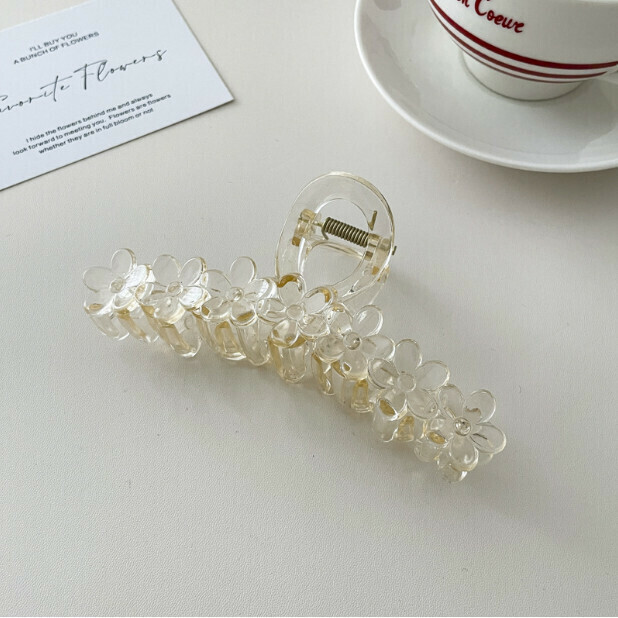 Large Gripper Shark Clip Hair Accessory (Color: 13# Transparent Champagne - About 13cm)