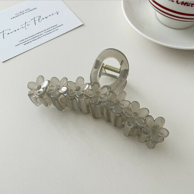 Large Gripper Shark Clip Hair Accessory (Color: 9# Jelly Gray - About 13cm)